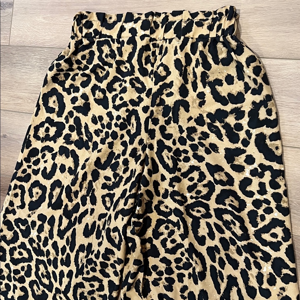 SHEIN Curve Leopard Wide Leg Pants Drawstring Elastic Waist - Picture 11 of 11